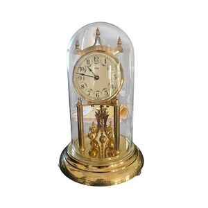 Vtg Kundo 400 Day Torsion Pendulum Annivers Clock W/Glass Dome Parts/Repair Only